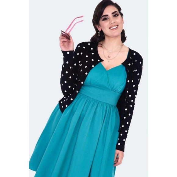 NWT Voodoo Vixen Polka Dot Cardigan Size UK XXL - Picture 1 of 11